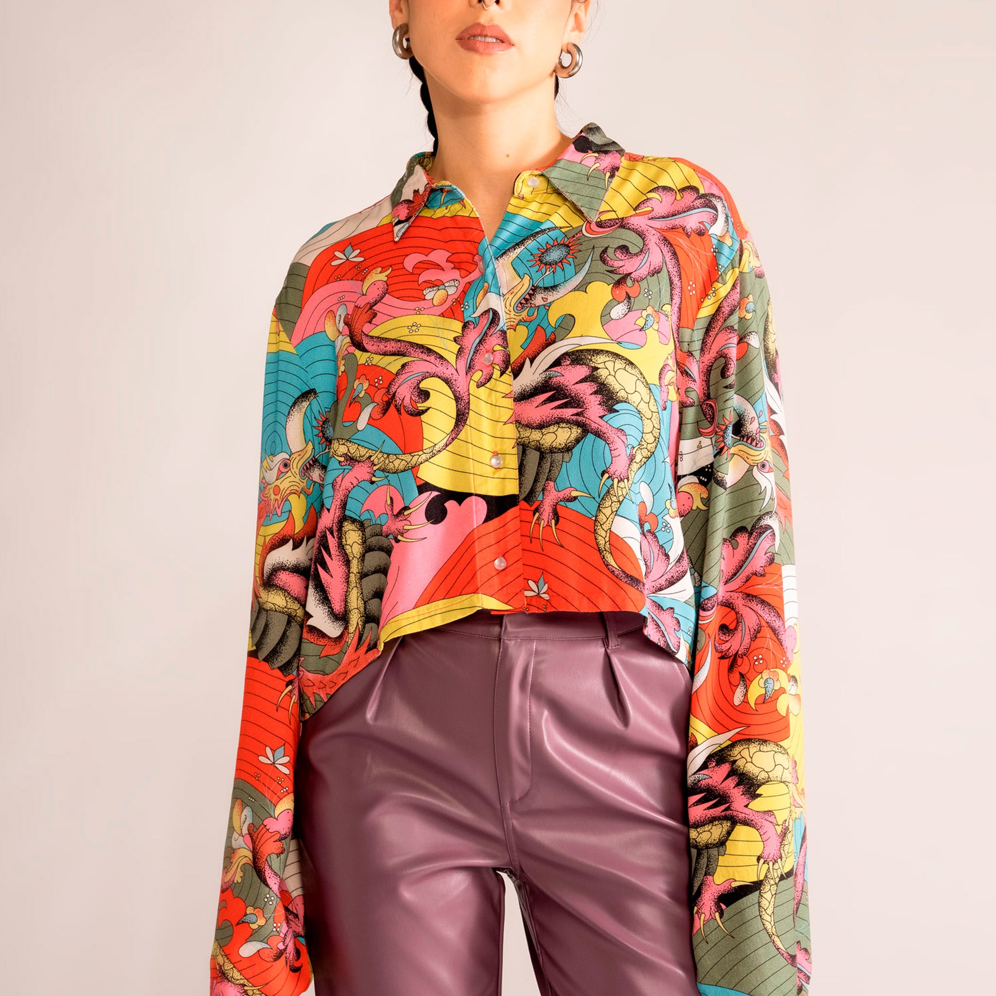 Reflection Kimono Blouse, Rojo