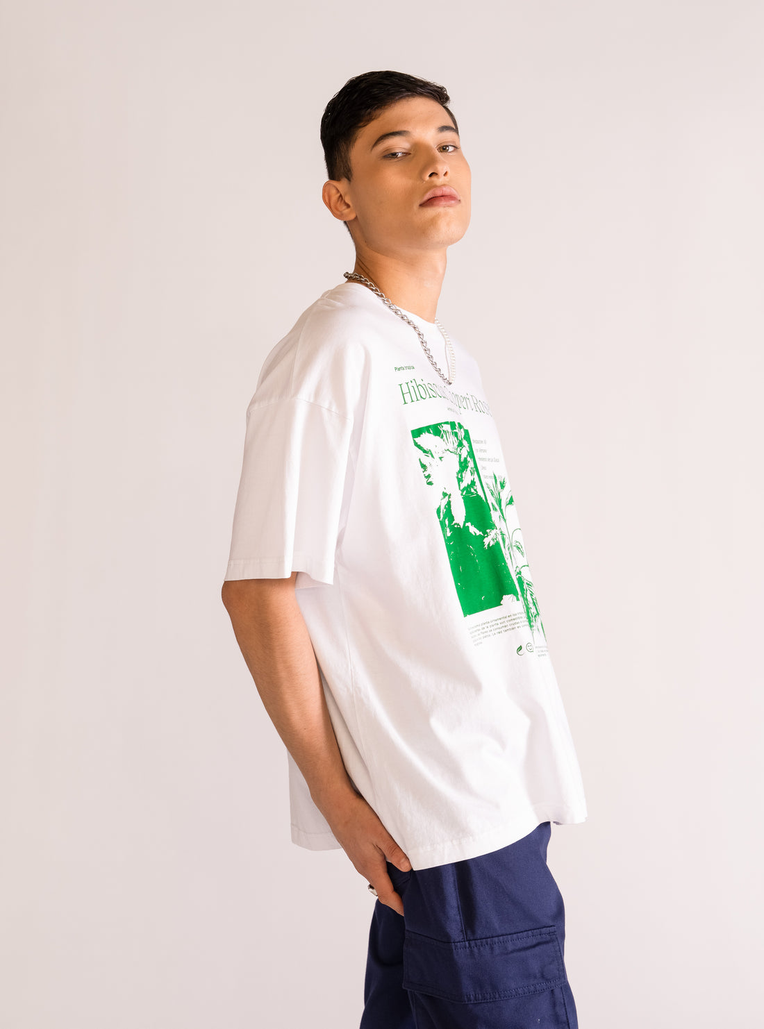 Monstera Lover Oversize T-Shirt, Blanco