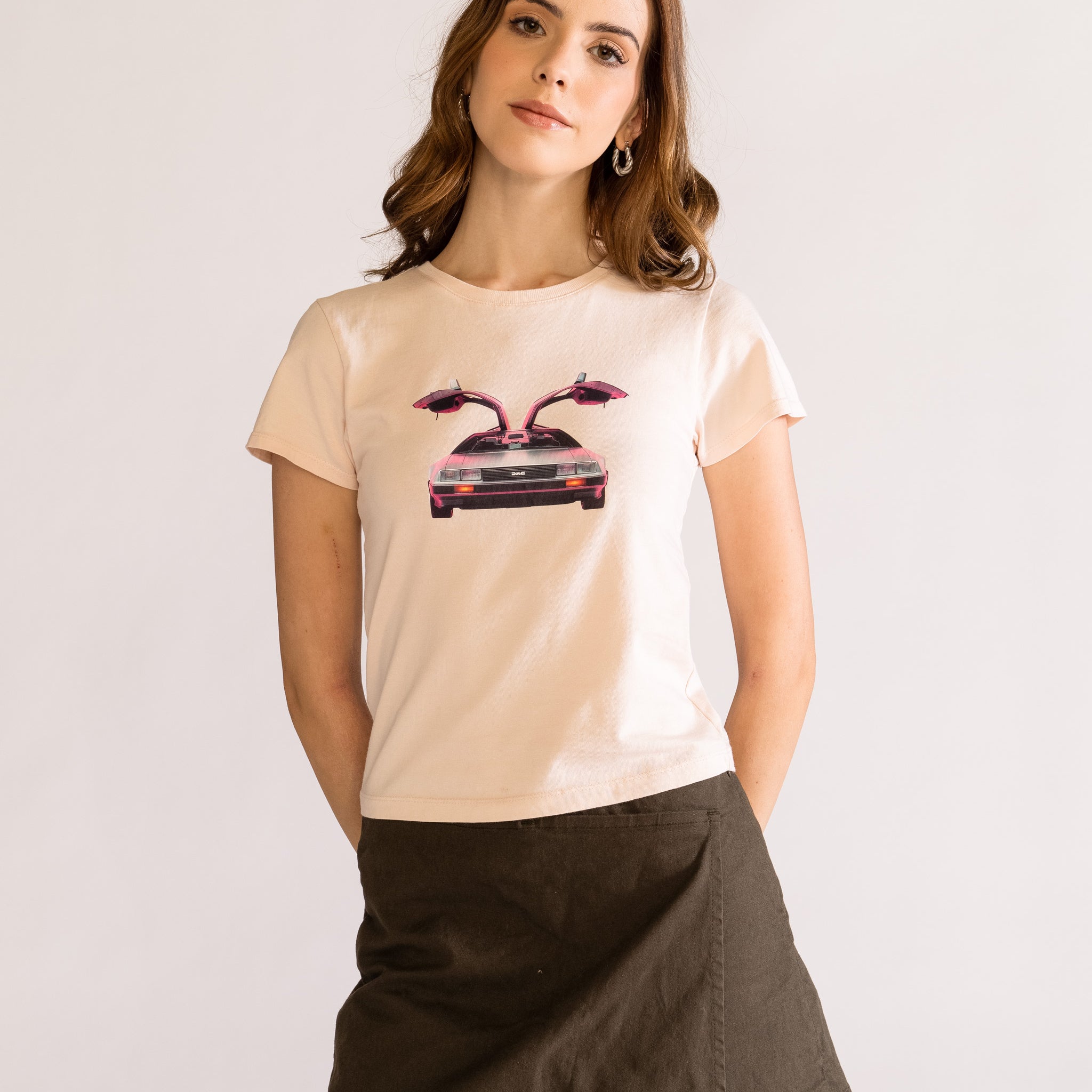 Vintage Car Baby Playera, Rosado Claro