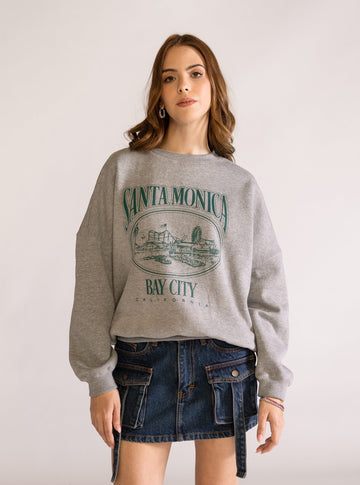 From Here Crewneck, Gris Claro