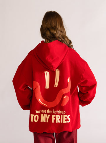 Dipped & Dripped Hoodie, Rojo