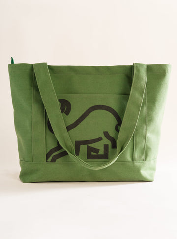 Tote Bag Food And Family, Verde Obscuro