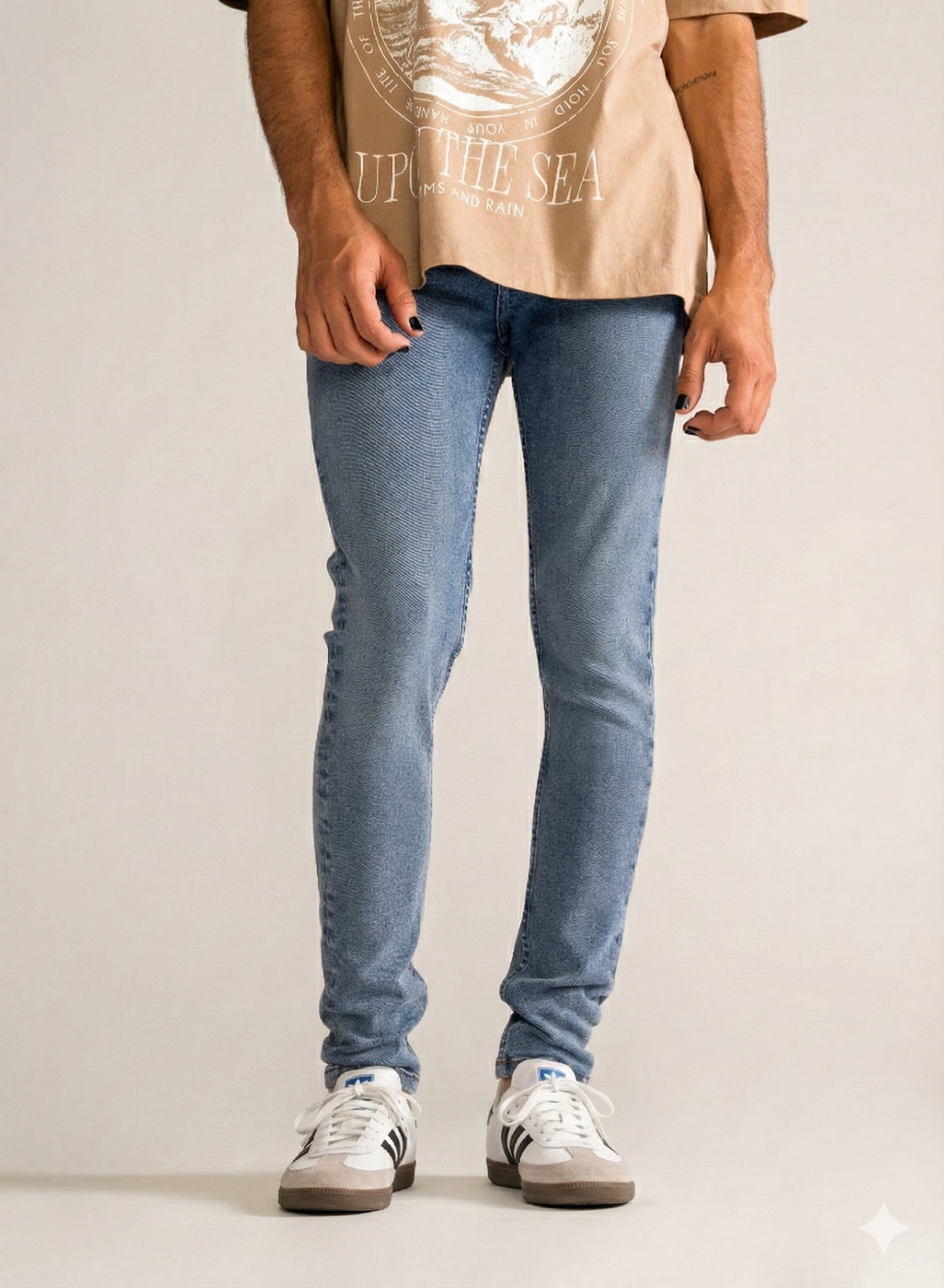 Classic Basic Skinny Jeans, Azul Claro