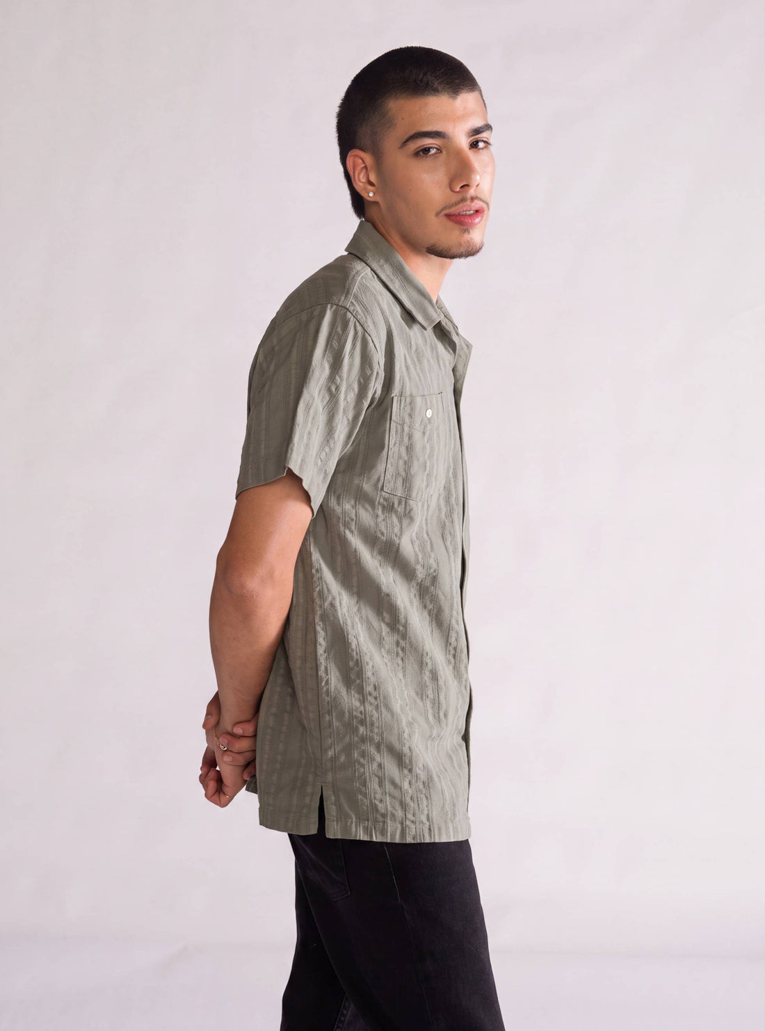 Long Time No See Guayabera, Verde Obscuro