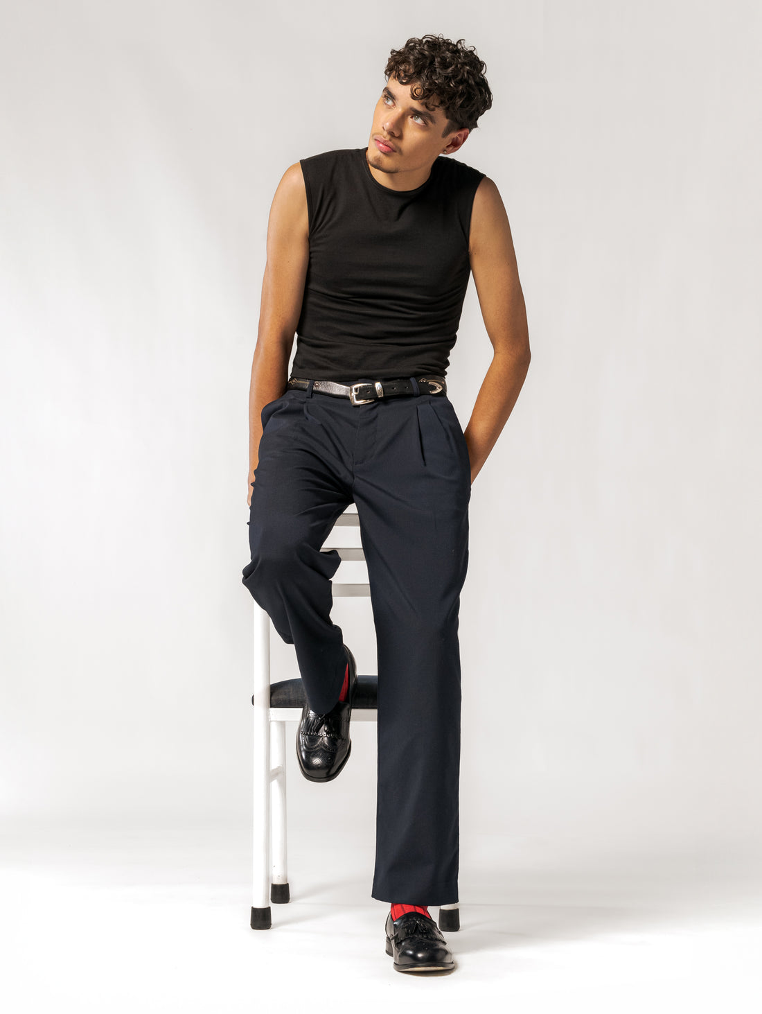 Cool Fit Pantalón Casimir, Azul Marino