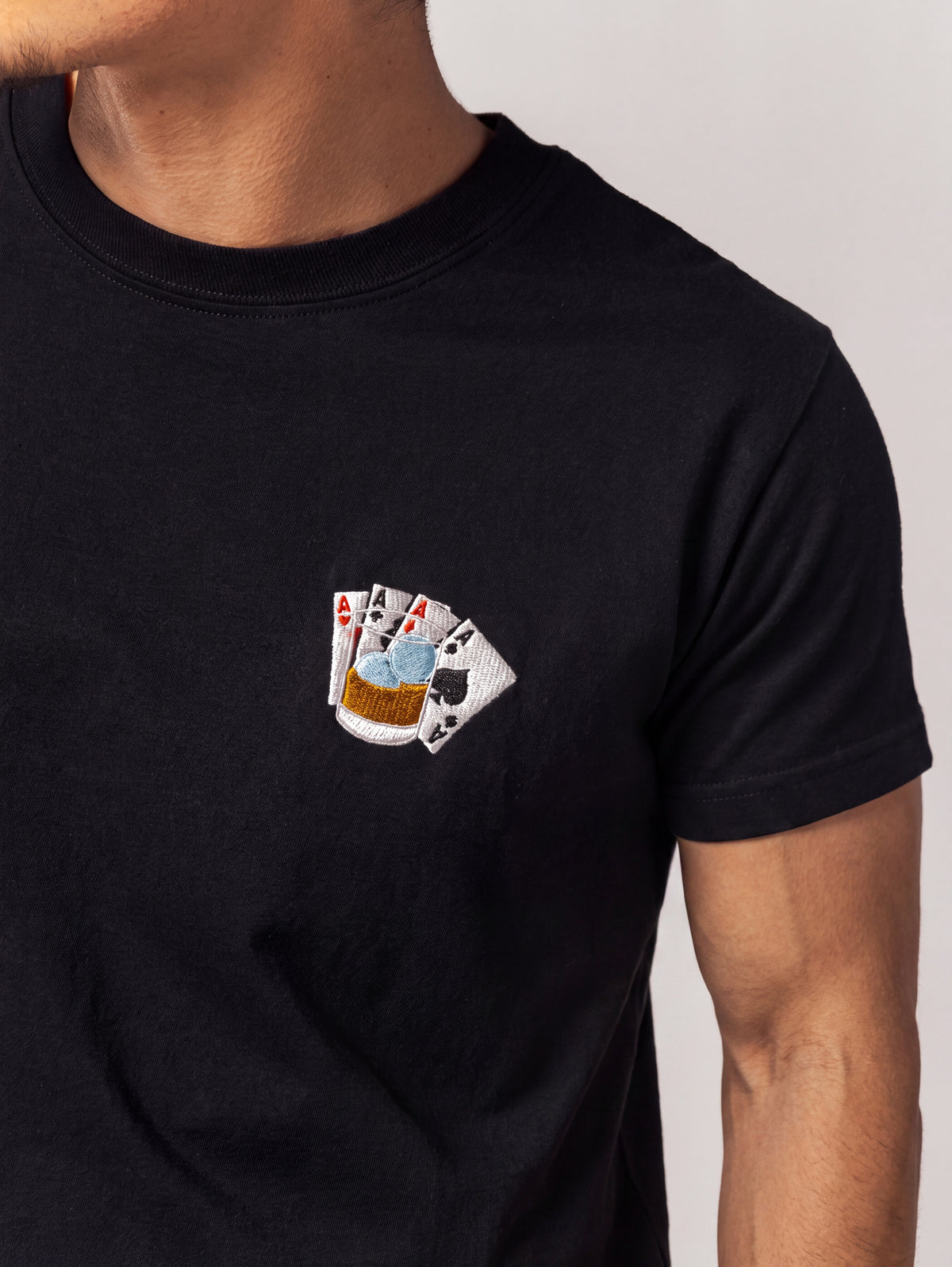Whisky Sour Playera Negro – playera para hombre Distefano (vista 3)
