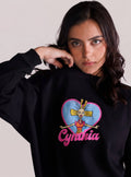 Cynthia Bed Hair, Crewneck Negro – sudadero para mujer Distefano (vista 3)