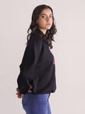 Cynthia Bed Hair, Crewneck Negro – sudadero para mujer Distefano (vista 2)