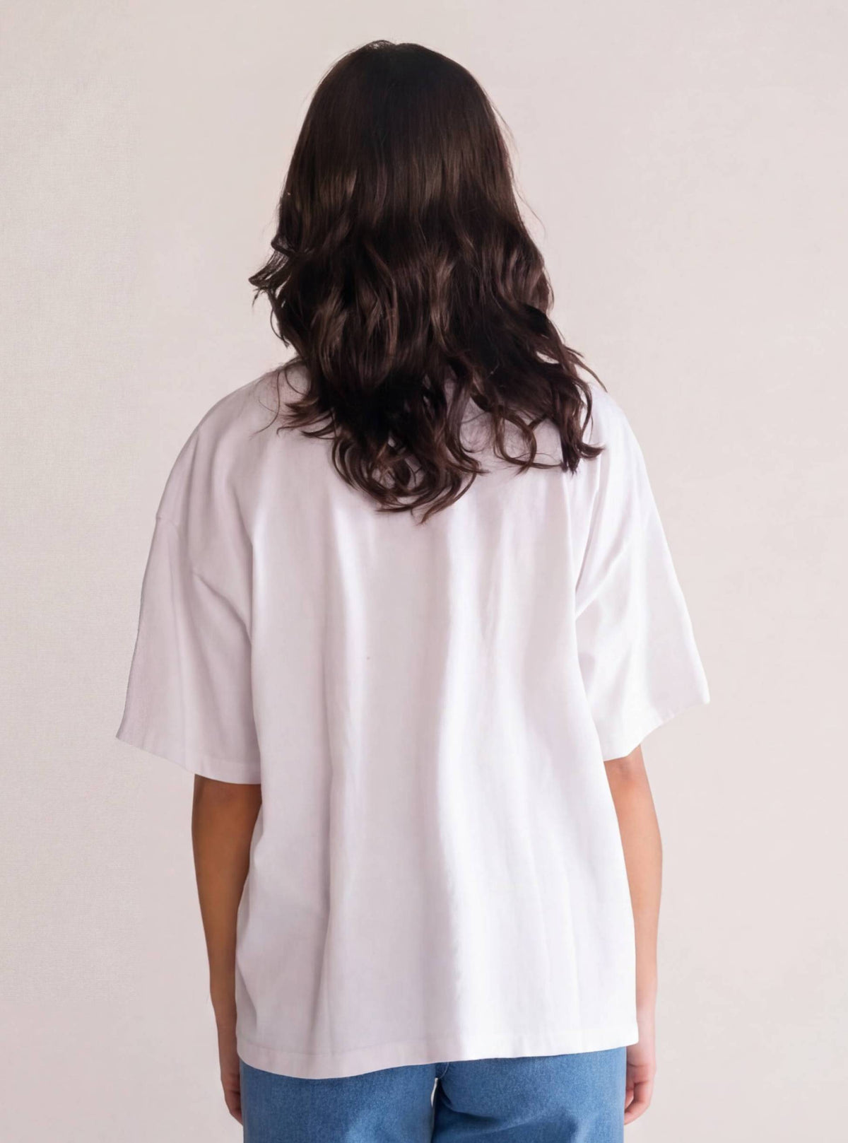 SpongeBob Face, Semi Over Blanco – playera para mujer Distefano (vista 3)