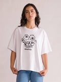 SpongeBob Face, Semi Over Blanco – playera para mujer Distefano
