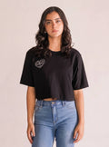 Hey Arnold Cropped Playera Negro – playera para mujer Distefano