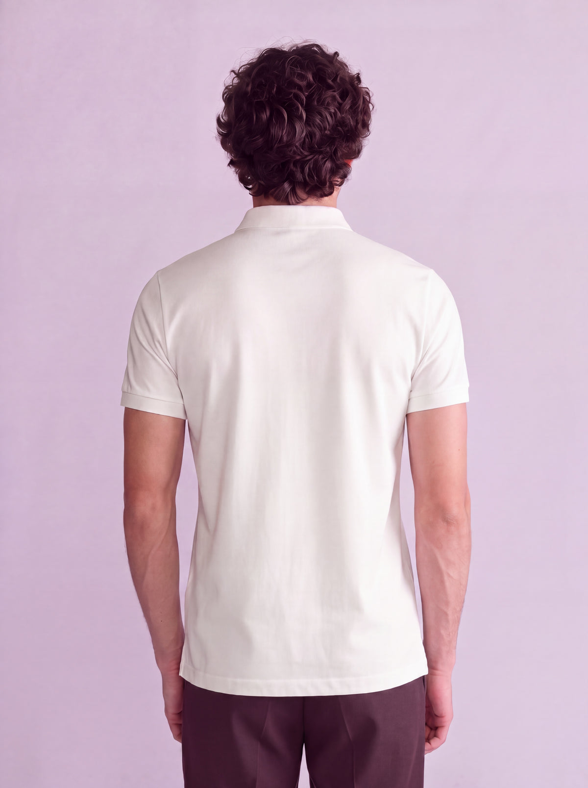 Basic Polo Premium Blanco Hueso – polo para hombre Distefano (vista 3)
