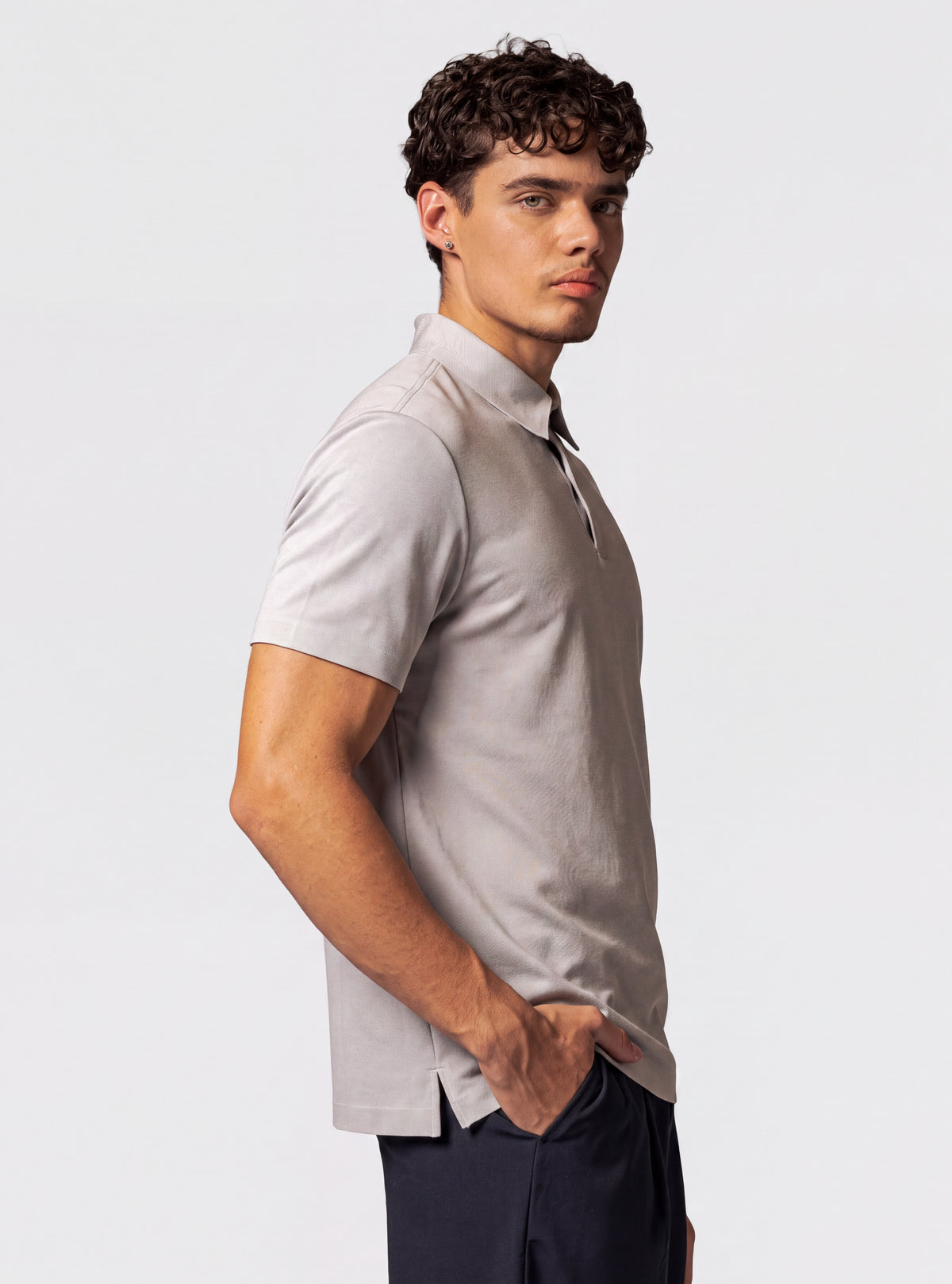 Camisa Polo Basic Premium SEAMLESS, Gris claro