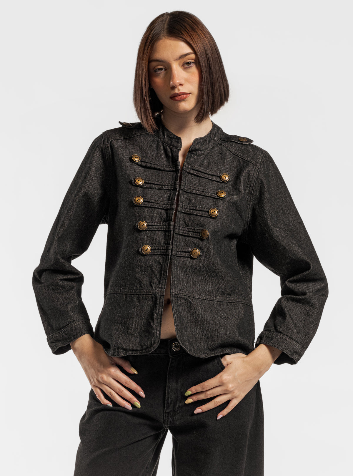 Military Denim Chumpa, Negro