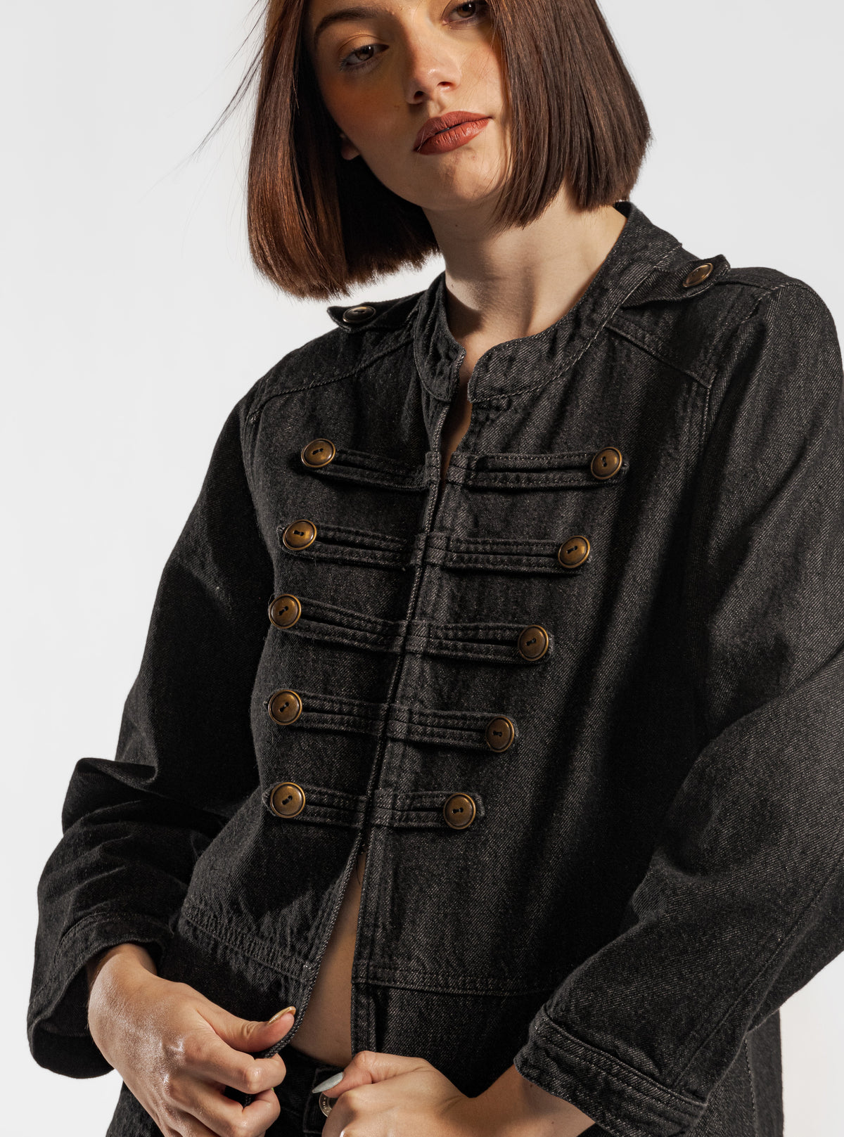Military Denim Chumpa, Negro