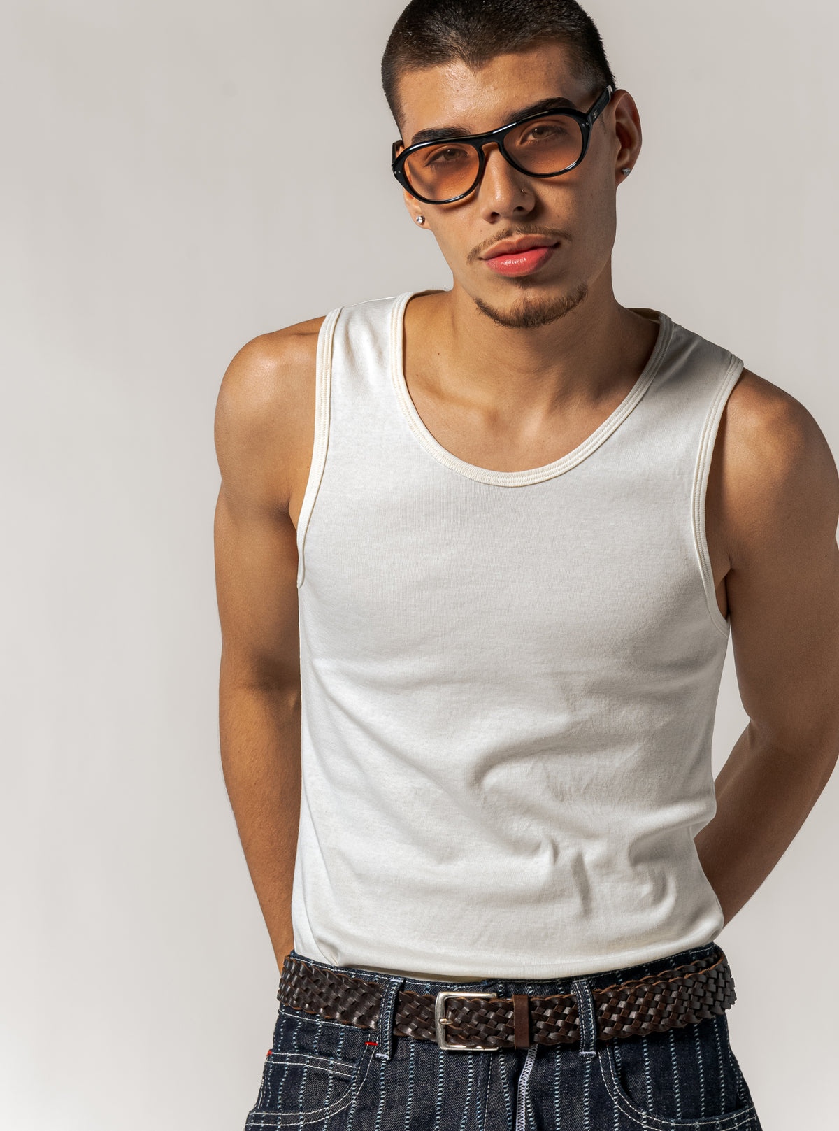 Tank top resorte, Crema