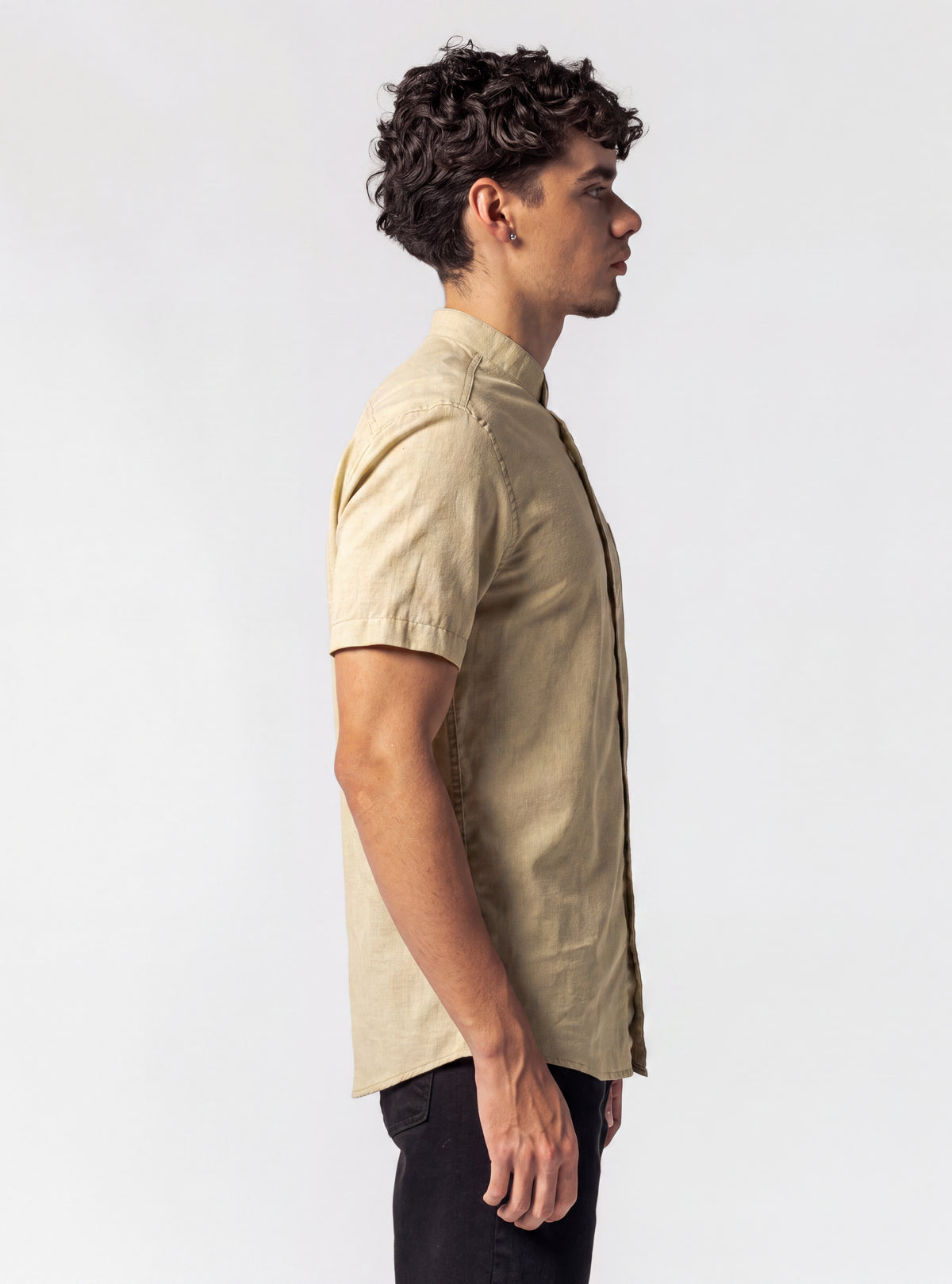 Full Swing Camisa Cuello Mao, Verde Claro