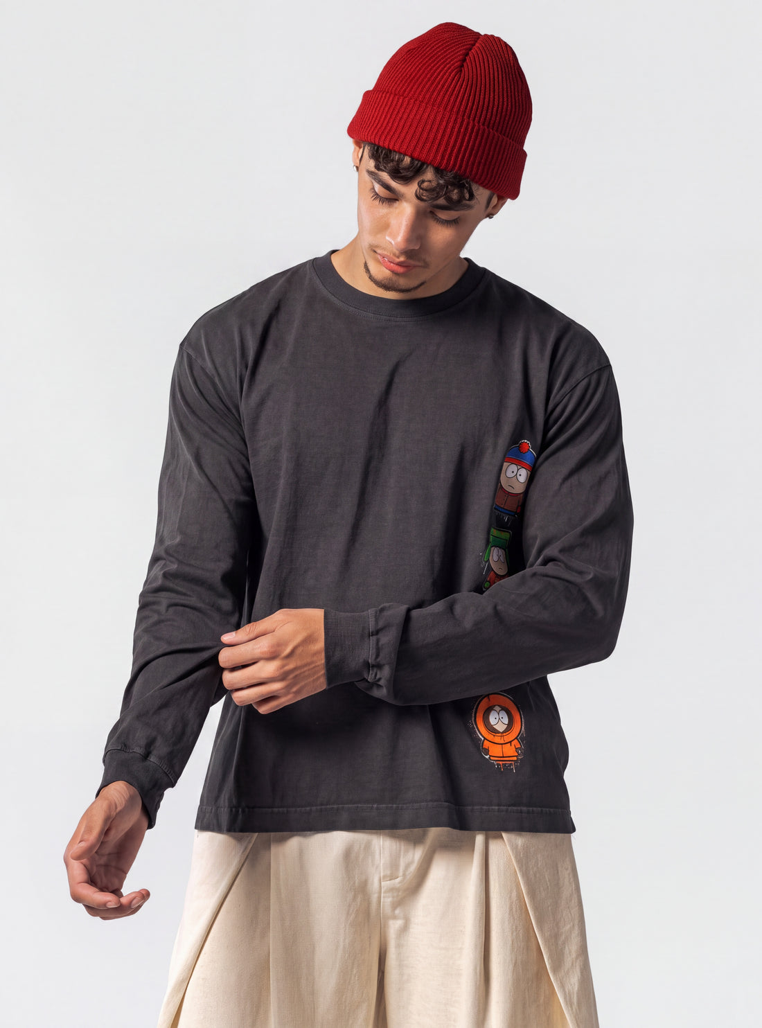 South Park Main Characters Playera Boxy, Gris Obscuro