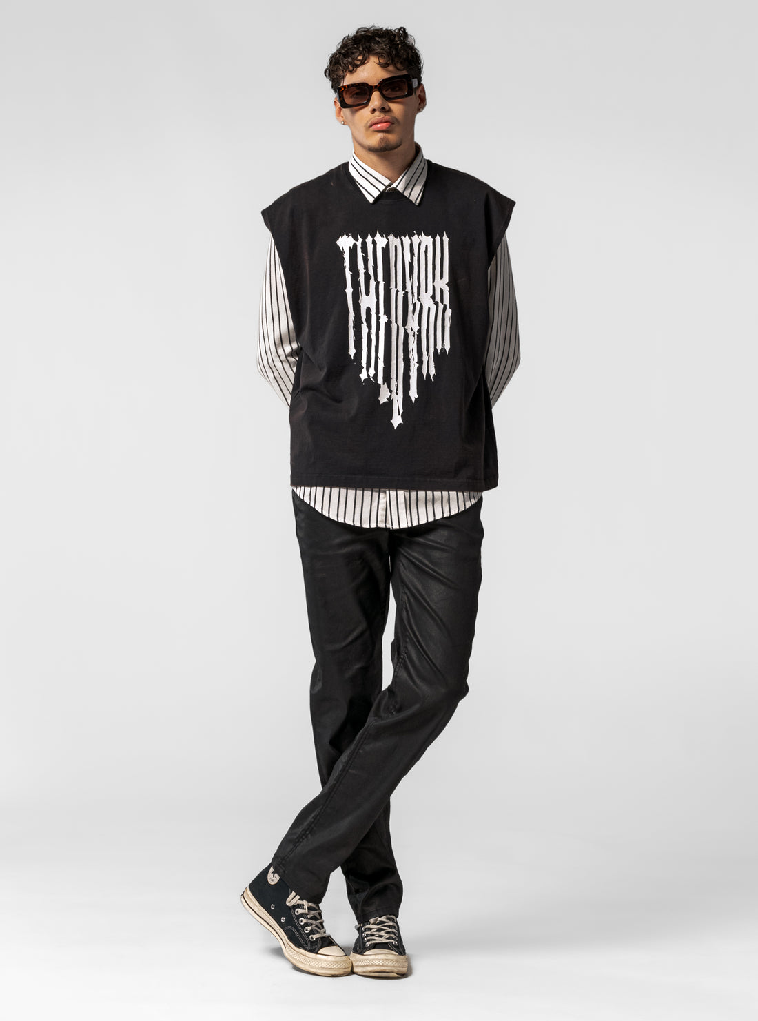 Blackout Slim Fit Jeans, Negro