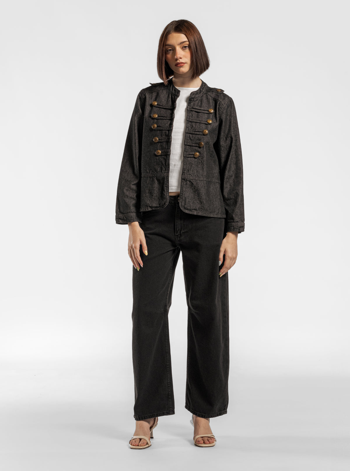 Military Denim Chumpa, Negro