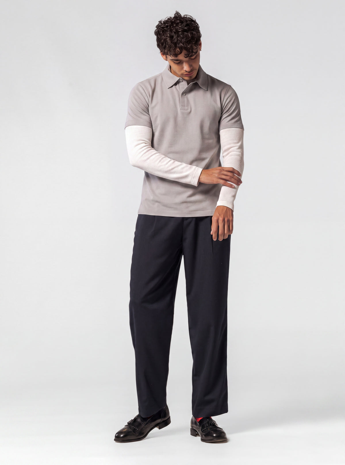 Camisa Polo Basic Premium SEAMLESS, Gris claro