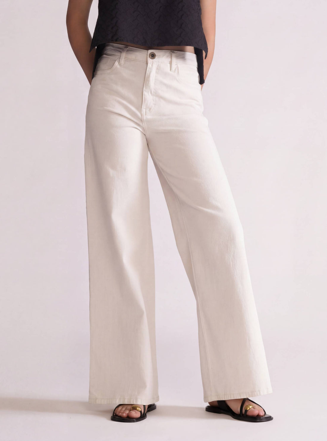 Promise To Try, Wide Leg, Blanco Hueso