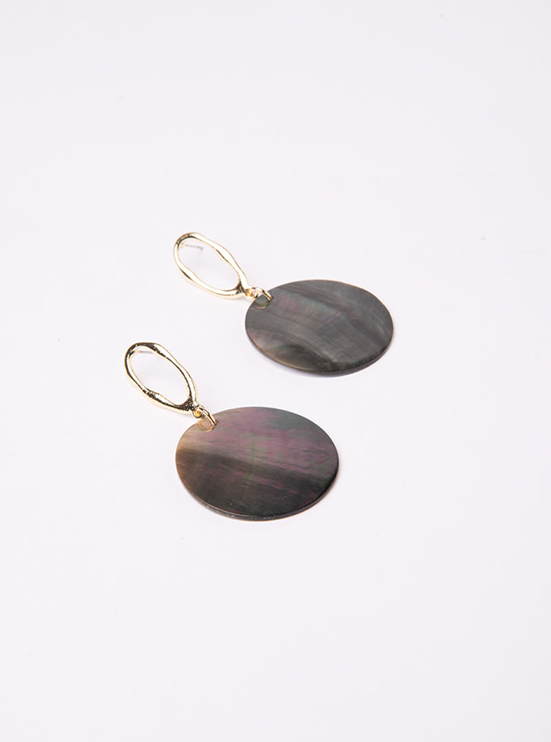 Circular As Our Way Earrings, Gris Obscuro