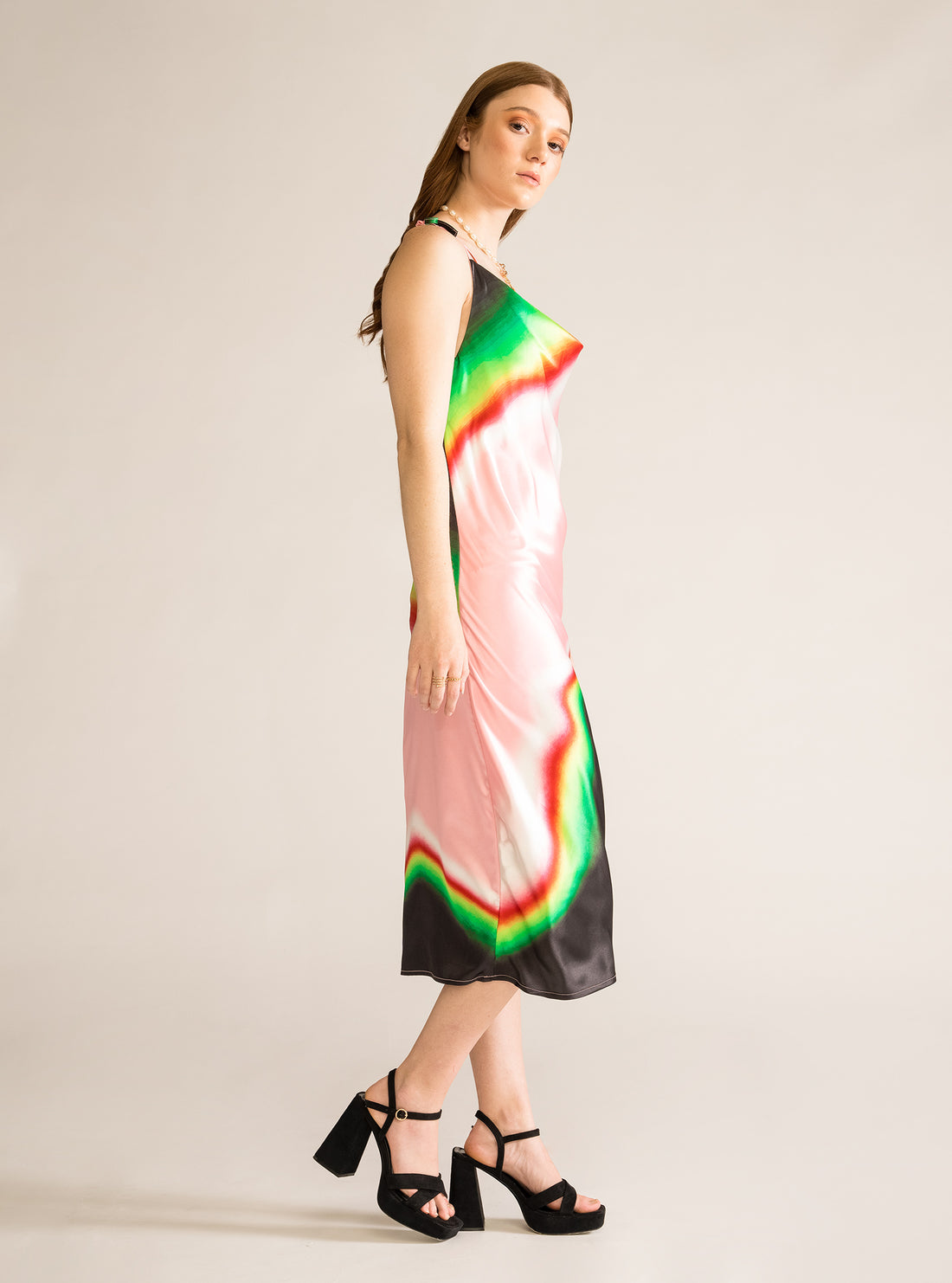 Boreal Silk Maxi Dress, Rosado