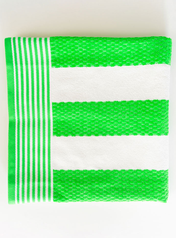 Velour Cabaña Stripe Toalla de Piscina 72 x 152 cm, Verde Claro