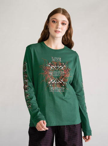Live, Thrive Evolve Tee, Verde Obscuro
