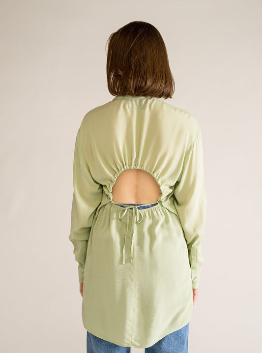 Back Cleavage Blouse, Verde Claro
