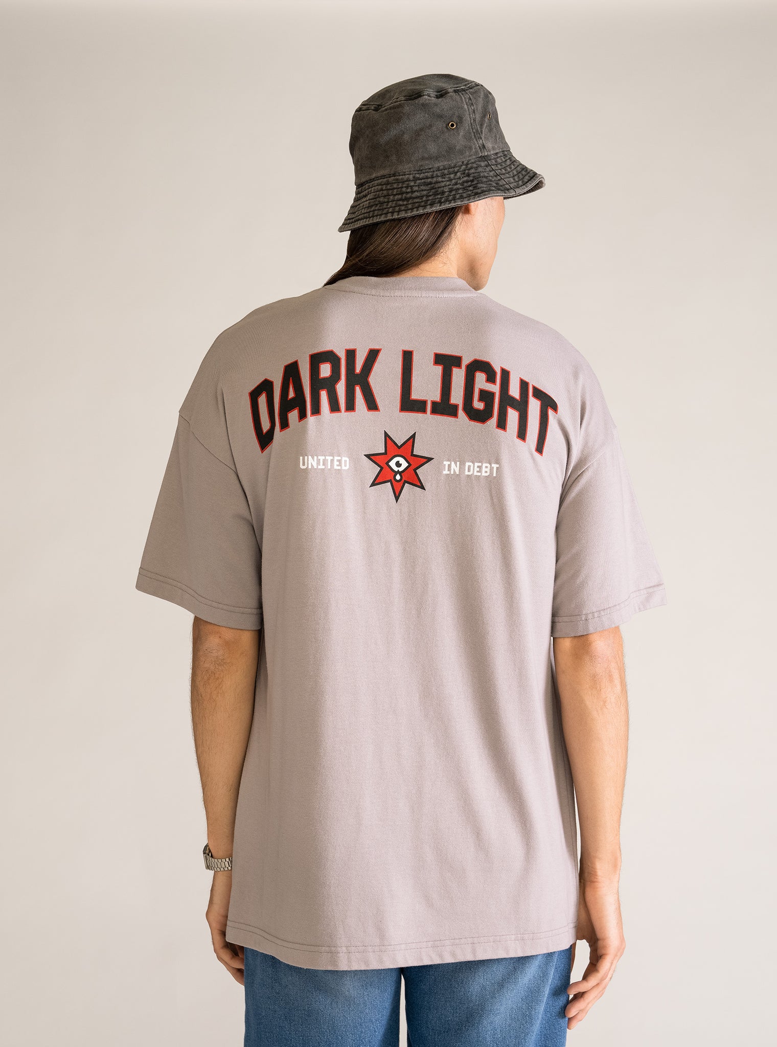 Dark Light Oversize T-Shirt, Gris Claro