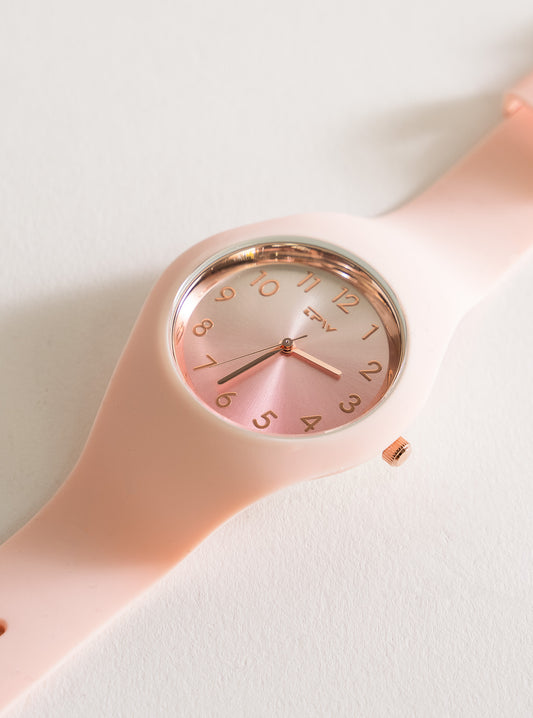 About The Time Solid Color Watch, Rosado