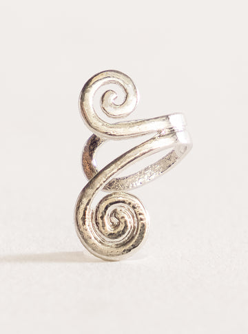 Curved Earrings, Plateado