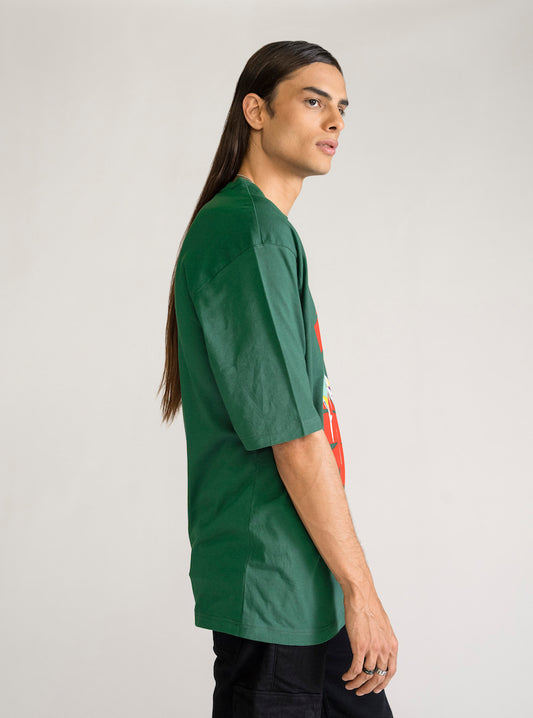 Mother Android Oversize T-Shirt, Verde Obscuro