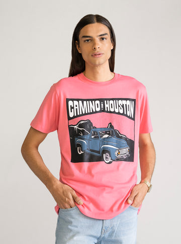 Camino a Houston Regular T-Shirt, Rosado