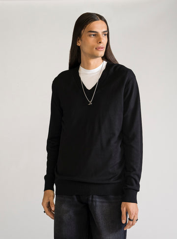 Multifunctional V Neck Sweater,  Negro