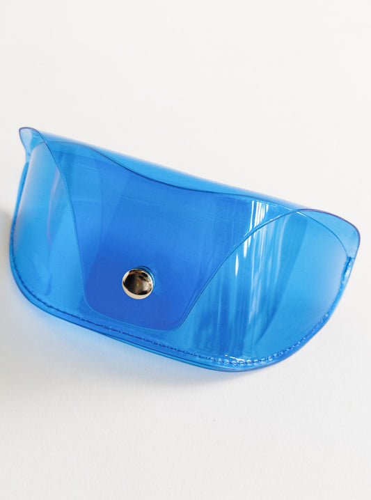 Transparent Plastic Fantastic Sunglass Cases, Azul Claro