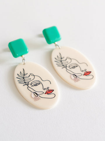 Into you Earrings, Verde Claro
