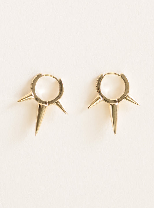 Mini Circle Hoops Rock On Earrings, Dorado