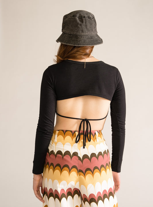 Almost Backless Tee, Negro