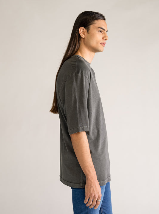 Savage Oversize T-Shirt, Gris Obscuro