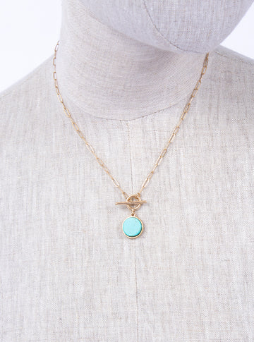 Cicular Stone Necklace, Celeste